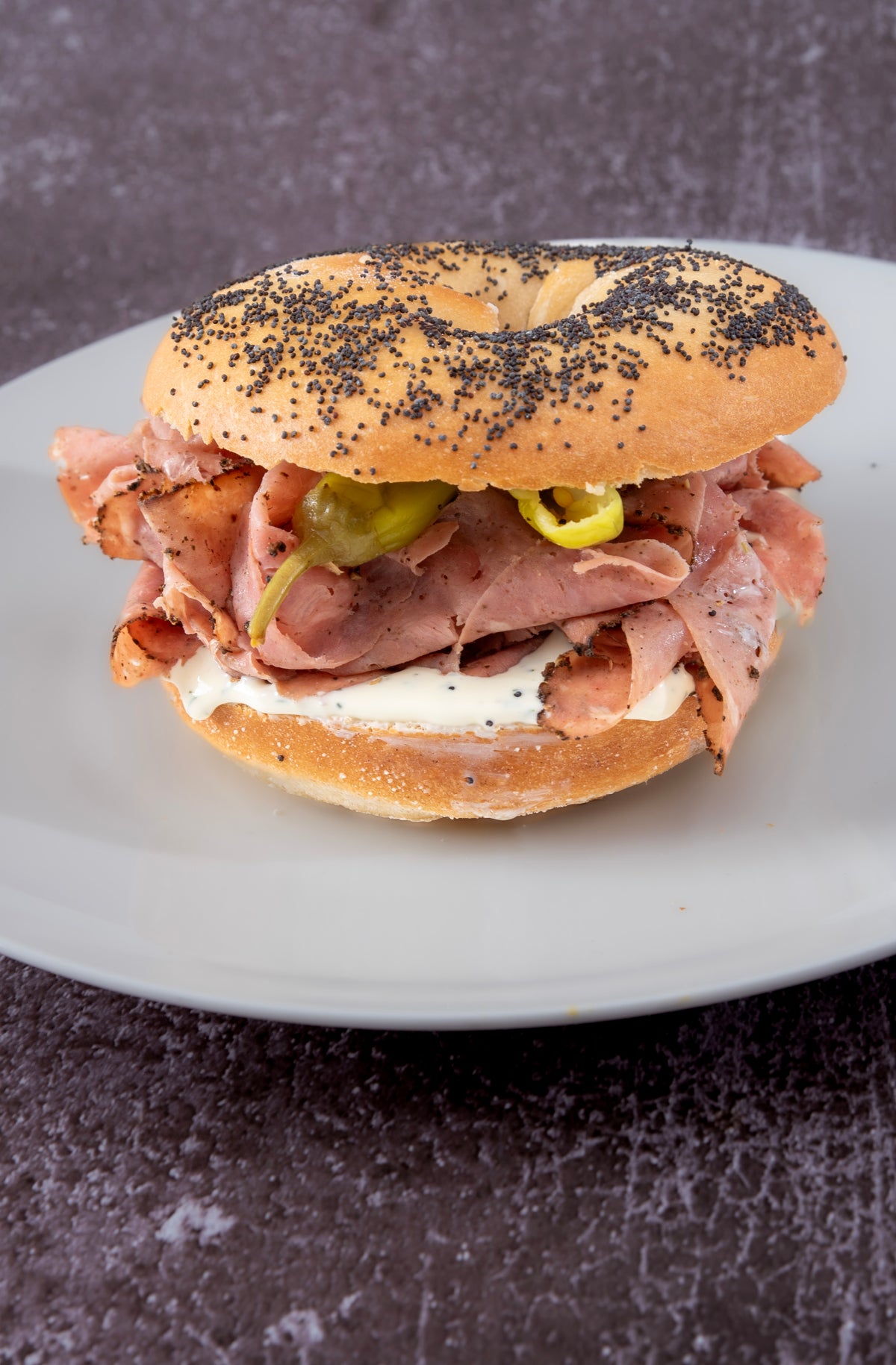 Pepperoncini & Pastrami Bagel